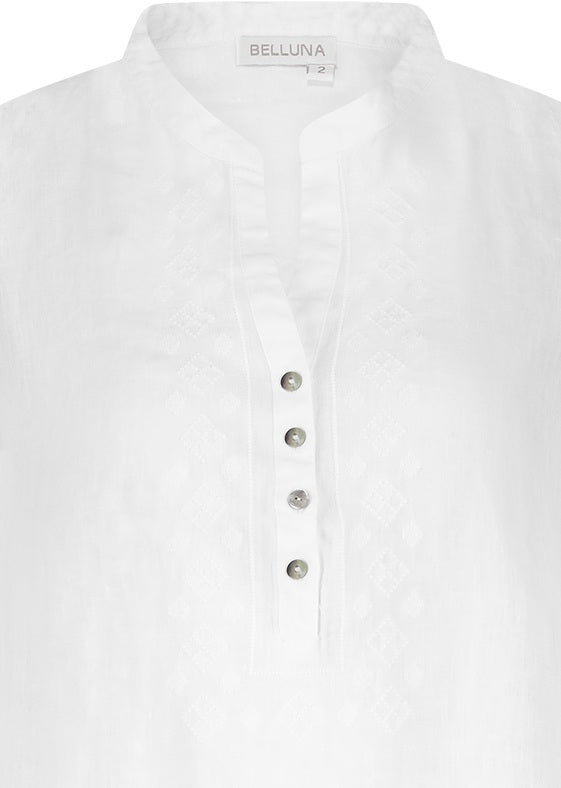 Belluna Luna linnen blouse blanc